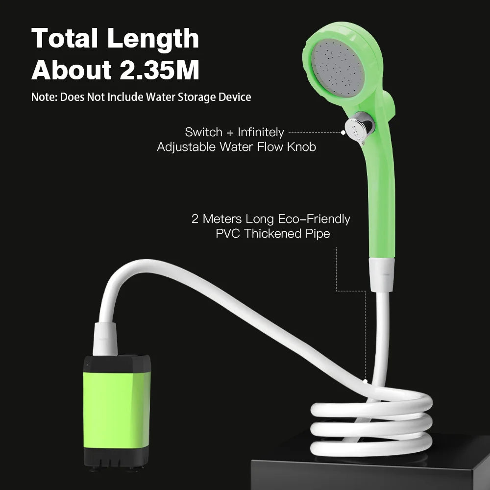 Portable Camping Shower Pump Kit – RV Outdoor Shower with Digital Display & Adjustable Flow